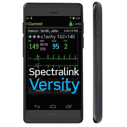 Spectralink phones allow caregivers to perform tasks and communicate with other staff or patients directly from their phone.