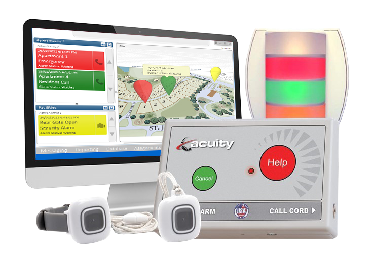 Acuity Rapid Response is a wireless emergency call/ nurse call system with wireless pendants for residents.
