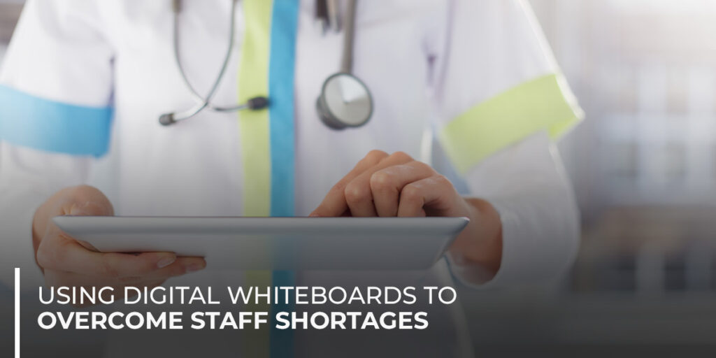 picture of nurse with digital whiteboard