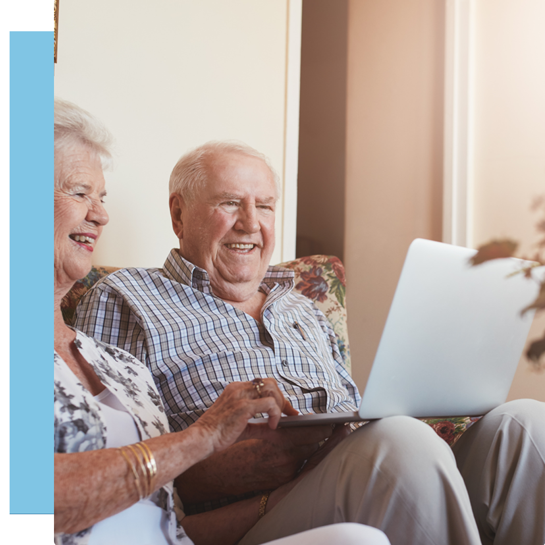 seniors using laptop