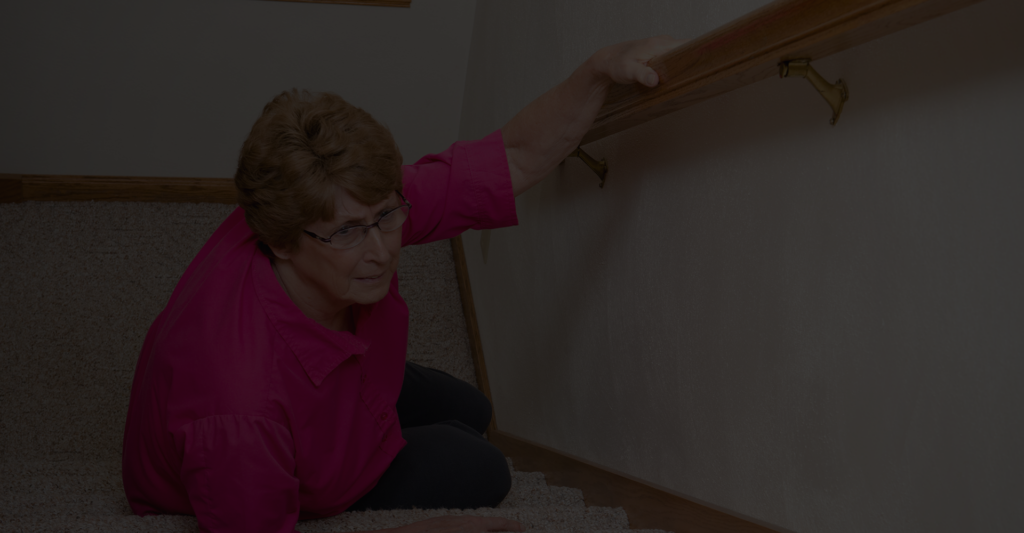 senior fallen on stairs