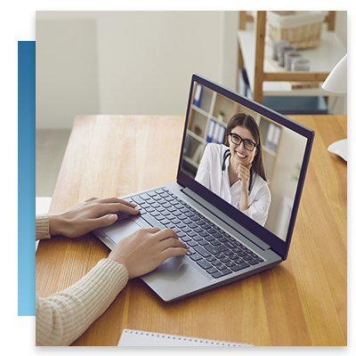 A person speaking with a doctor on a telehealth call