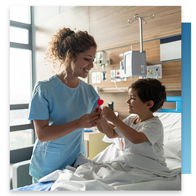 A nurse with a young patient