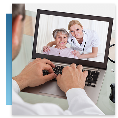 A doctor's computer screen while on a telehealth call