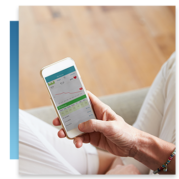 A person on a mobile health app