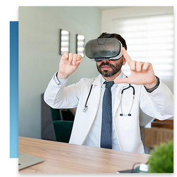A doctor using a VR headset