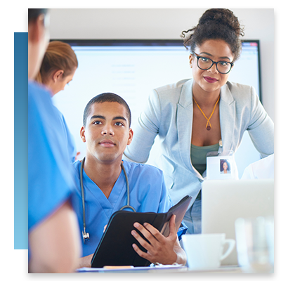 Medical staff training in a meeting room