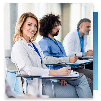 Doctors and nurses in a training meeting