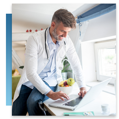 A doctor emailing a patient