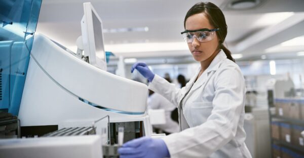 A doctor using medical equipment