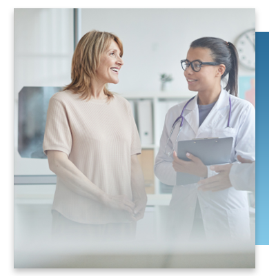 A patient speaking with a doctor