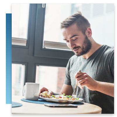 A man eating a healthy meal