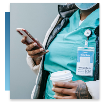 A doctor checking their phone