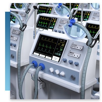 Ventilators in a row