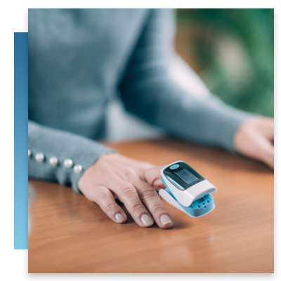 A patient at home with a wearing health device
