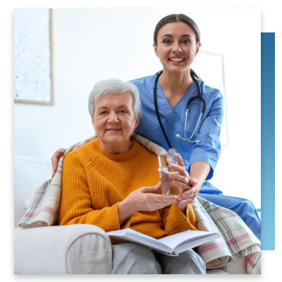 Happy patient and nurse