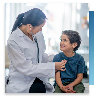 A happy young patient with a doctor