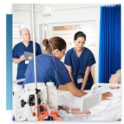 Nurses caring for a patient