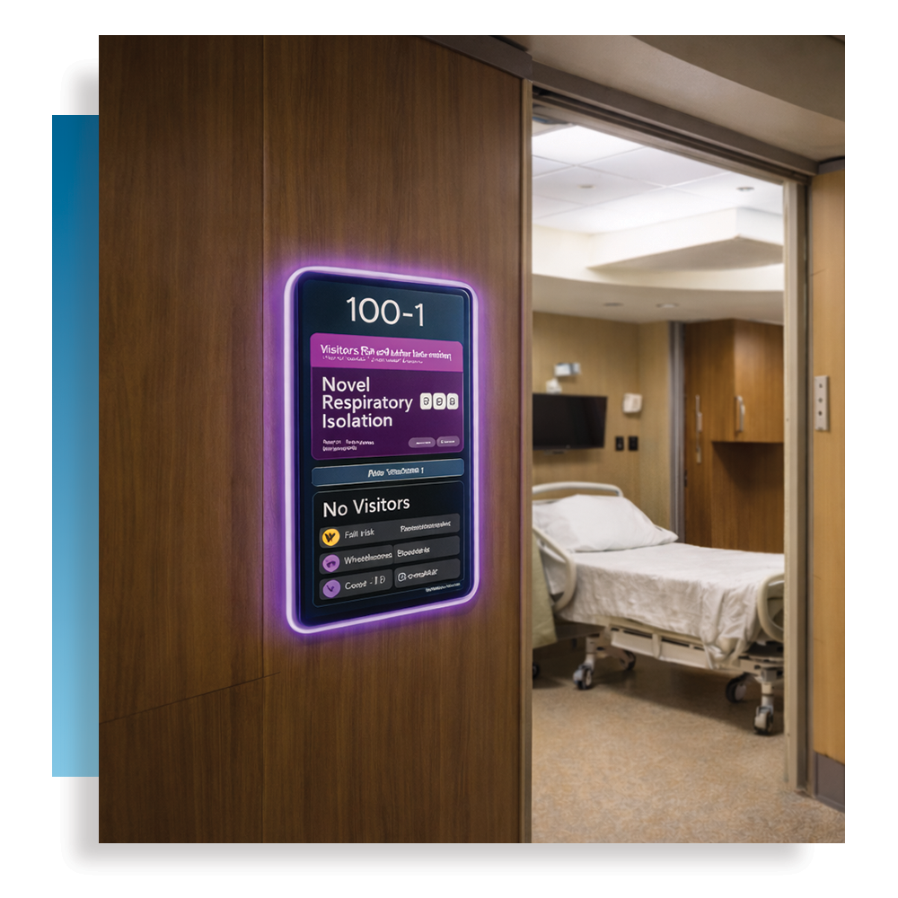 Digital Hallway Board with Precautions