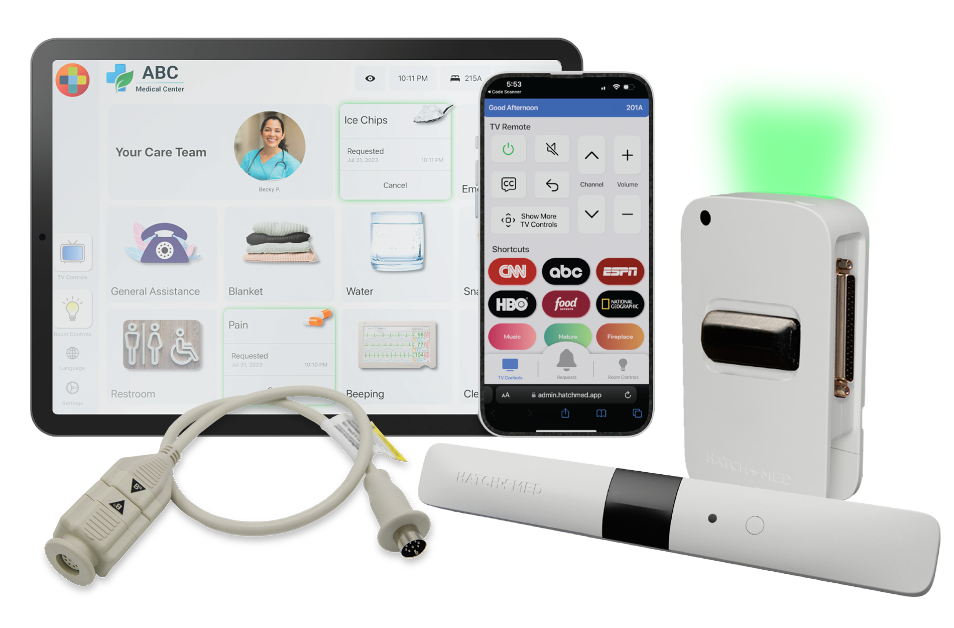 Hatchmed bed connectivity and smart room products