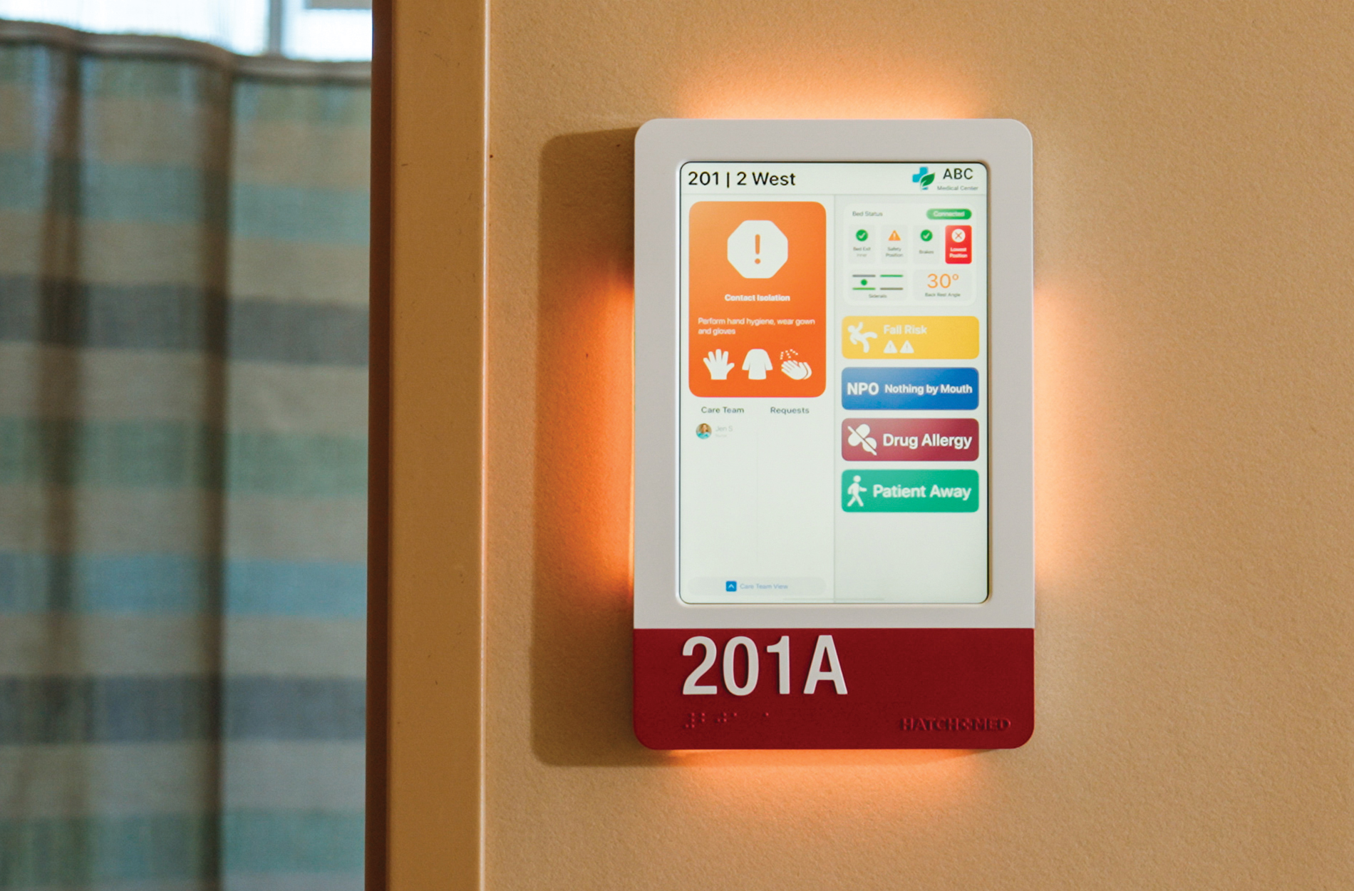 Healthcare Digital Signage Displaying Patient Information